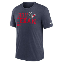 Houston Texans Overlap Lockup Tri-Blend T-Shirt Navy | Nike for Sale