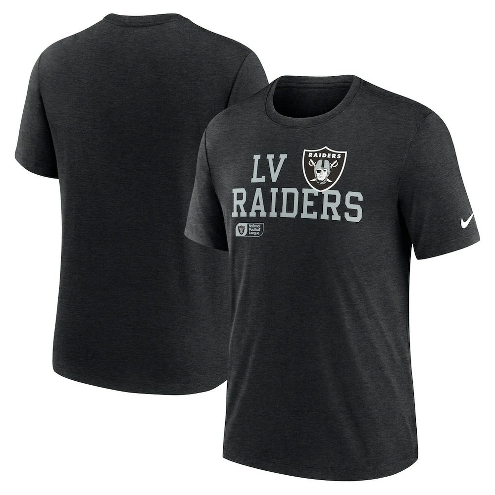Las Vegas Raiders Overlap Lockup Tri-Blend T-Shirt Black | Nike for Sale