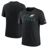 Philadelphia Eagles Overlap Lockup Tri-Blend T-Shirt Black | Nike for Sale