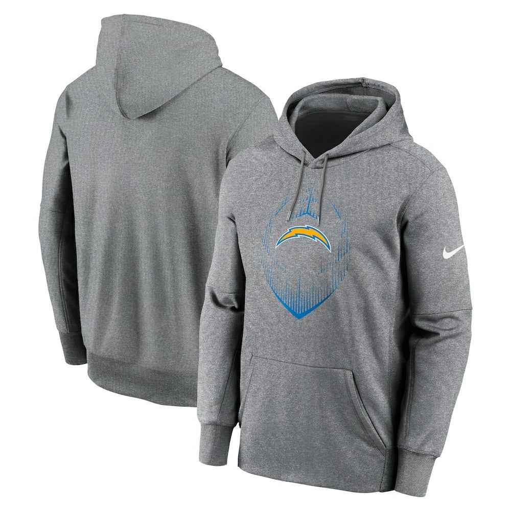 Los Angeles Chargers Icon Performance Pullover Hoodie Heather Gray | Nike for Sale