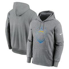 Los Angeles Chargers Icon Performance Pullover Hoodie Heather Gray | Nike for Sale