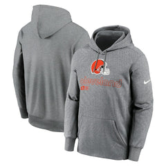 Cleveland Browns Performance Pullover Hoodie Heather Gray | Nike for Sale