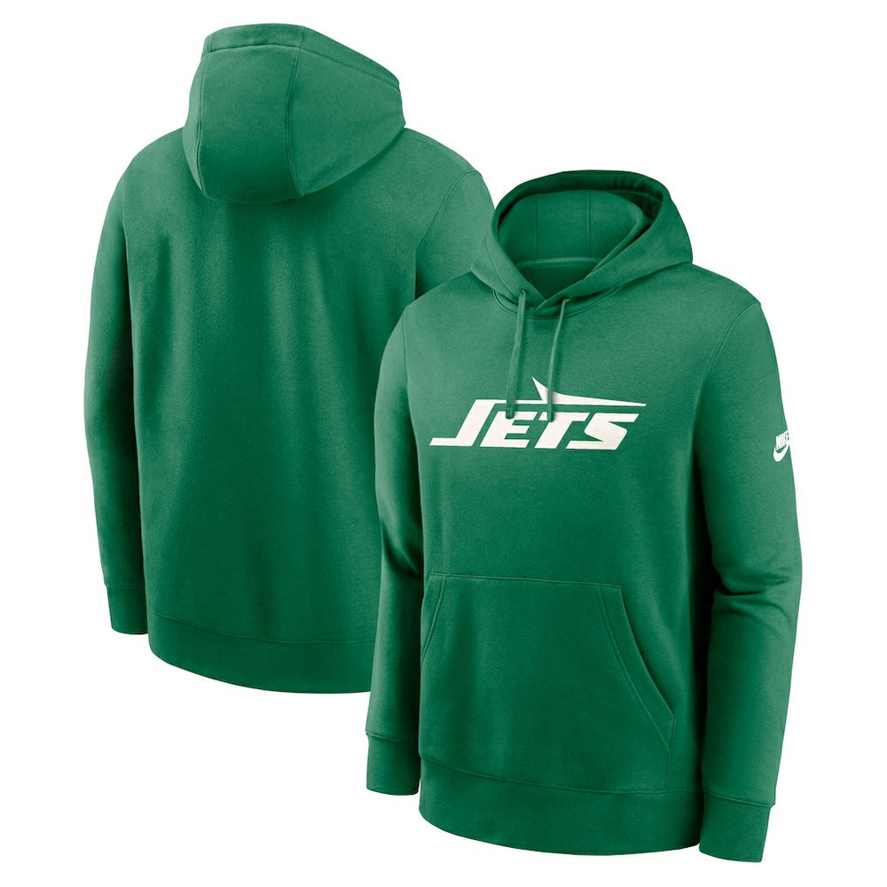 New York Jets Rewind Club Logo Pullover Hoodie Kelly Green | Nike for Sale