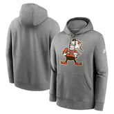 Cleveland Browns Rewind Club Logo Pullover Hoodie Heather Gray | Nike for Sale