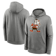 Cleveland Browns Rewind Club Logo Pullover Hoodie Heather Gray | Nike for Sale