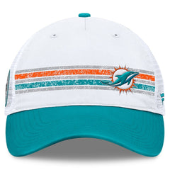 Miami Dolphins Flawless Stripe Adjustable Hat White/Aqua | Fanatics