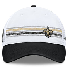New Orleans Saints Flawless Stripe Adjustable Hat White/Black | Fanatics