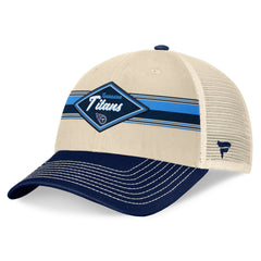 Tennessee Titans Diamond Stripe Trucker Adjustable Hat Natural/Navy | Fanatics