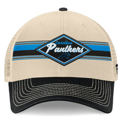 Carolina Panthers Diamond Stripe Trucker Adjustable Hat Natural/Black | Fanatics