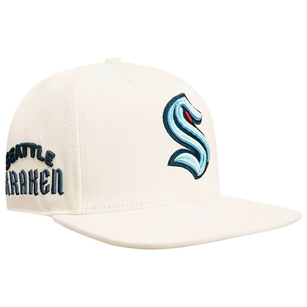 Seattle Kraken Pro Standard Retro Classic Logo Snapback Hat - Cream - NHL