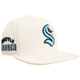 Seattle Kraken Pro Standard Retro Classic Logo Snapback Hat - Cream - NHL