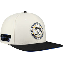 Pittsburgh Penguins Pro Standard Retro Classic Logo Snapback Hat - Cream - NHL