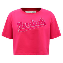 St. Louis Cardinals Pro Standard Women's Triple Pink Boxy Cropped T-Shirt - MLB