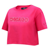 Chicago Cubs Pro Standard Women's Triple Pink Boxy Cropped T-Shirt - MLB
