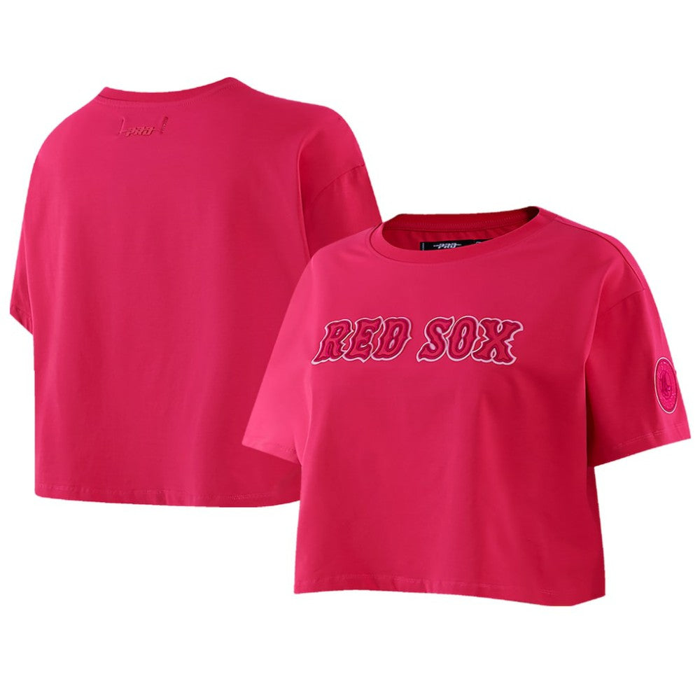 Boston Red Sox Pro Standard Women's Triple Pink Boxy Cropped T-Shirt - MLB