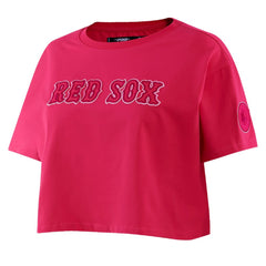 Boston Red Sox Pro Standard Women's Triple Pink Boxy Cropped T-Shirt - MLB