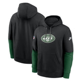 New York Jets Throwback Logo Club Tri-Blend Pullover Hoodie Black | Nike for Sale