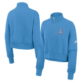 Tennessee Titans Women's Rewind Phoenix Half-Zip Sweatshirt Light Blue | Nike for Sale