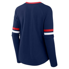 Atlanta Braves Fanatics Women's Won & Done Raglan Lace-Up Long Sleeve T-Shirt - MLB