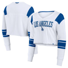 Los Angeles Dodgers Fanatics Women's Stretch Cropped Fashion Long Sleeve T-Shirt - MLB