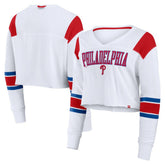 Philadelphia Phillies Fanatics Women's Stretch Cropped Fashion Long Sleeve T-Shirt - MLB