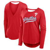 Philadelphia Phillies Fanatics Women's Core Boat Neck Long Sleeve T-Shirt - MLB