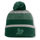 Athletics Fanatics Fundamental Gradient Cuffed Knit Hat with Pom - MLB