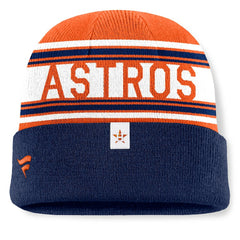 Houston Astros Fanatics Fundamental Team Stripe Cuffed Knit Hat - MLB