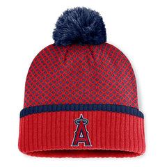 Los Angeles Angels Fanatics Women's Fundamental Jacquard Cuffed Knit Hat with Pom - MLB