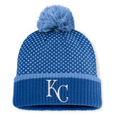 Kansas City Royals Fanatics Women's Fundamental Jacquard Cuffed Knit Hat with Pom - MLB