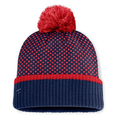 Boston Red Sox Fanatics Women's Fundamental Jacquard Cuffed Knit Hat with Pom - MLB