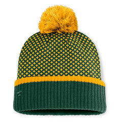 Athletics Fanatics Women's Fundamental Jacquard Cuffed Knit Hat with Pom - MLB