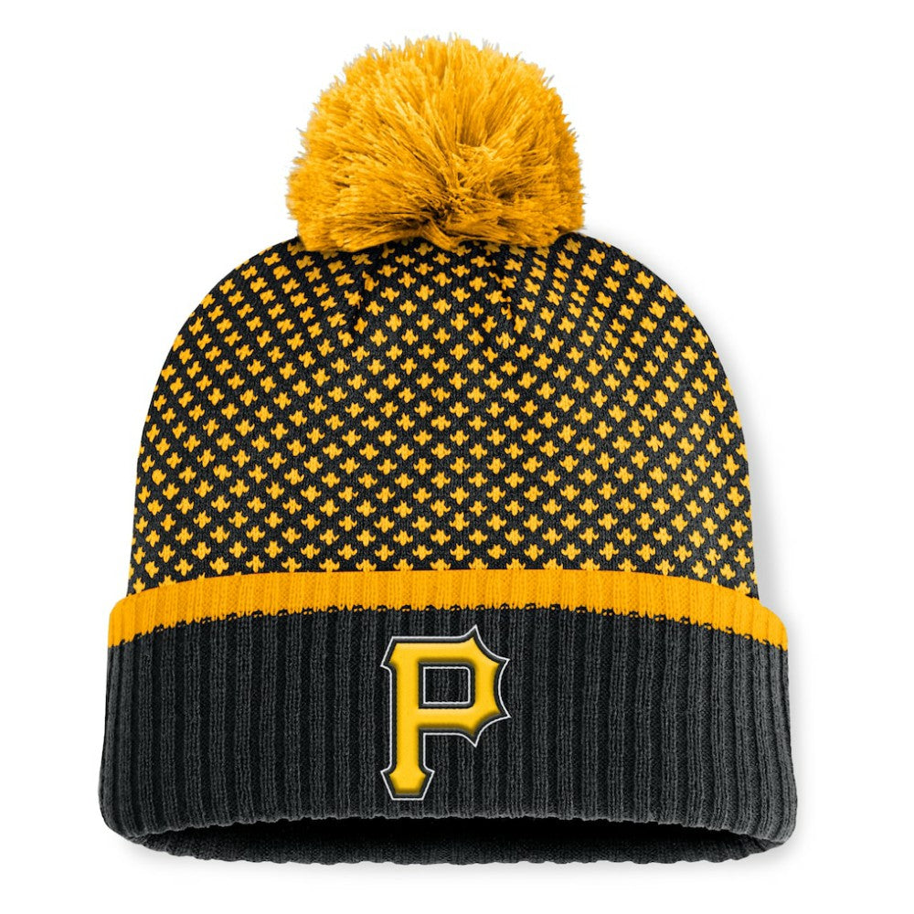 Pittsburgh Pirates Fanatics Women's Fundamental Jacquard Cuffed Knit Hat with Pom - MLB