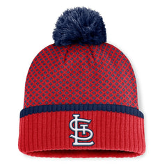 St. Louis Cardinals Fanatics Women's Fundamental Jacquard Cuffed Knit Hat with Pom - MLB