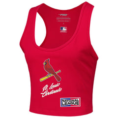 St. Louis Cardinals Pro Standard Women's Fast Lane Fitted Tri-Blend Cropped Tank Top - MLB