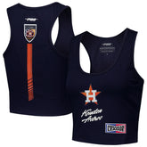 Houston Astros Pro Standard Women's Fast Lane Fitted Tri-Blend Cropped Tank Top - MLB