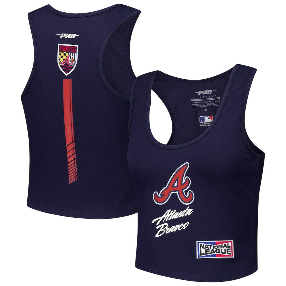 Atlanta Braves Pro Standard Women's Fast Lane Fitted Tri-Blend Cropped Tank Top - MLB