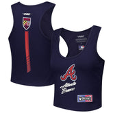Atlanta Braves Pro Standard Women's Fast Lane Fitted Tri-Blend Cropped Tank Top - MLB