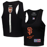 San Francisco Giants Pro Standard Women's Fast Lane Fitted Tri-Blend Cropped Tank Top - MLB