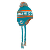 Miami Dolphins Preschool Jacquard Tassel Knit Hat with Pom Aqua | NFL