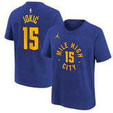 Nikola Jokic Denver Nuggets Jordan Brand Youth Statement Edition Name & Number T-Shirt Blue - NBA