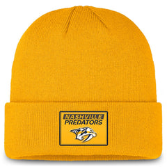 Nashville Predators Fanatics Authentic Pro Cuffed Knit Hat - Gold - NHL