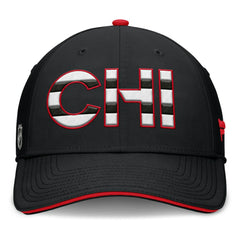 Chicago Blackhawks Fanatics Authentic Pro Rink Team Code Flex Hat - Black/Red - NHL