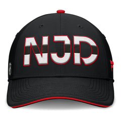 New Jersey Devils Fanatics Authentic Pro Rink Team Code Flex Hat - Black/Red - NHL