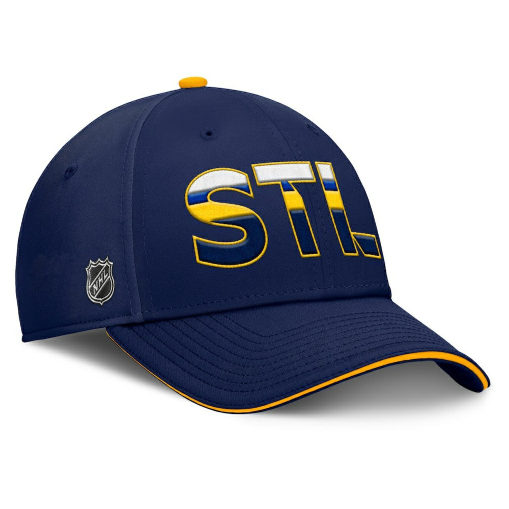 St. Louis Blues Fanatics Authentic Pro Rink Team Code Flex Hat - Navy/Gold - NHL