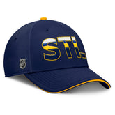 St. Louis Blues Fanatics Authentic Pro Rink Team Code Flex Hat - Navy/Gold - NHL