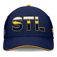 St. Louis Blues Fanatics Authentic Pro Rink Team Code Flex Hat - Navy/Gold - NHL