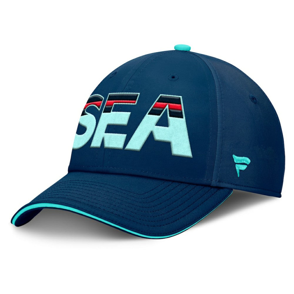 Seattle Kraken Fanatics Authentic Pro Rink Team Code Flex Hat - Deep Sea Blue/Light Blue - NHL
