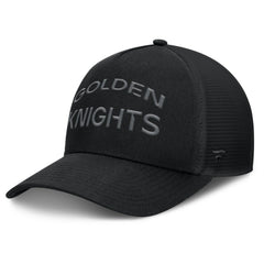 Vegas Golden Knights Fanatics Authentic Pro Road Stack Text A-Frame Adjustable Hat - Black - NHL