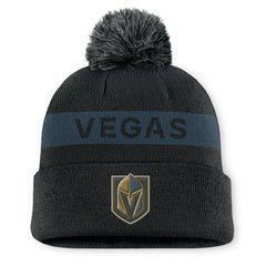Vegas Golden Knights Fanatics Women's Authentic Pro Rink Cuffed Knit Hat with Pom - Black/ - NHL